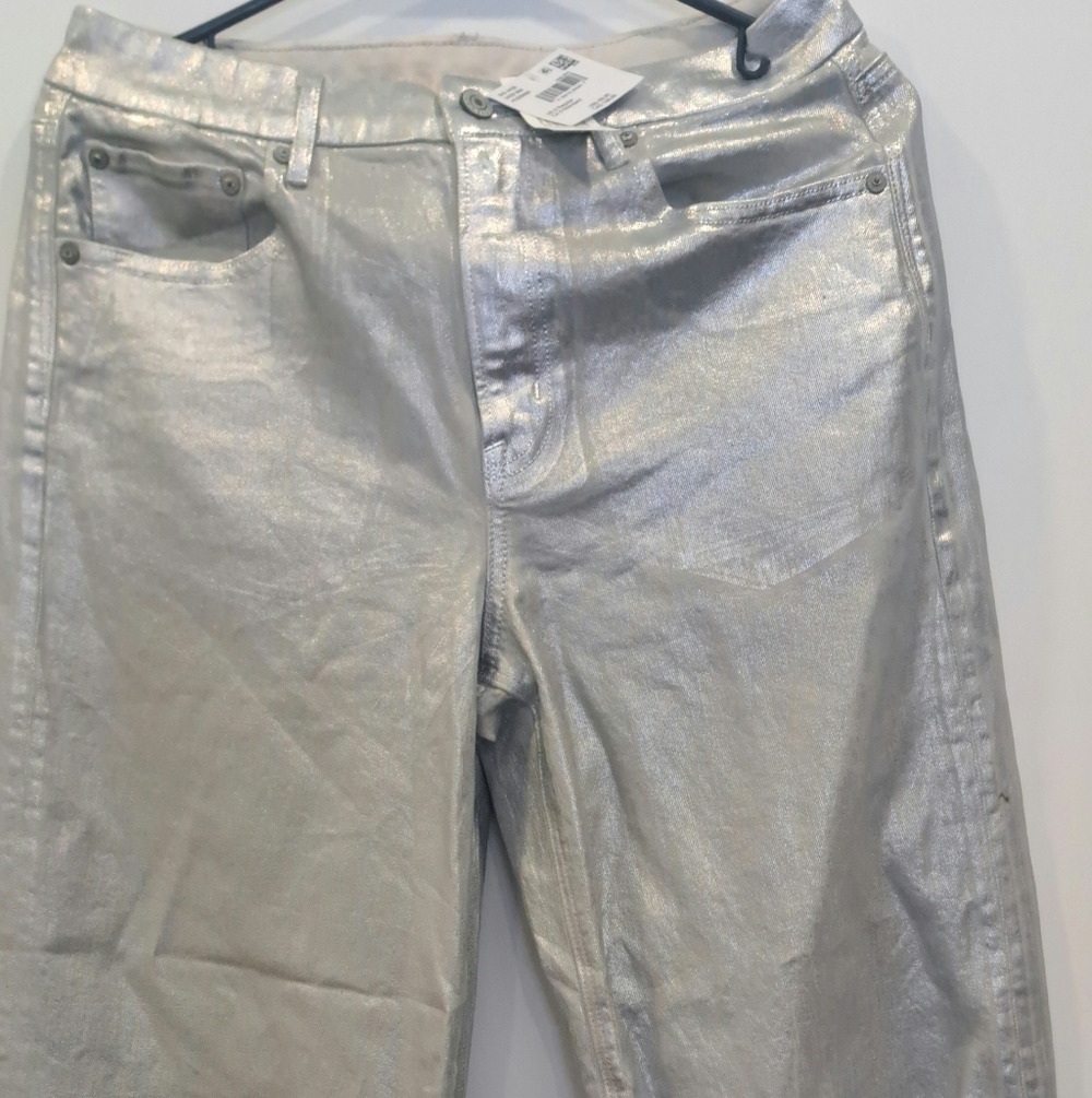 American Eagle Silver Metallic Women Jeans
